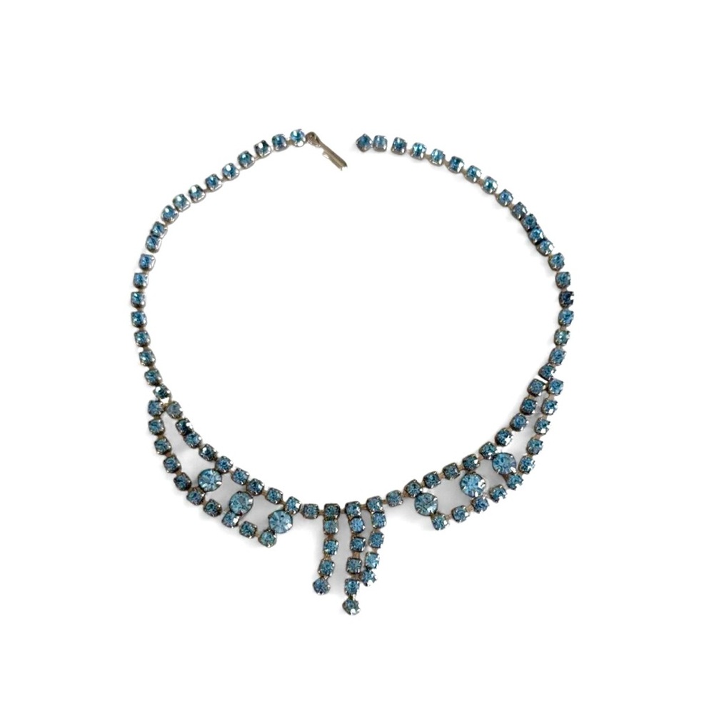 Elegant Blue Crystal Necklace